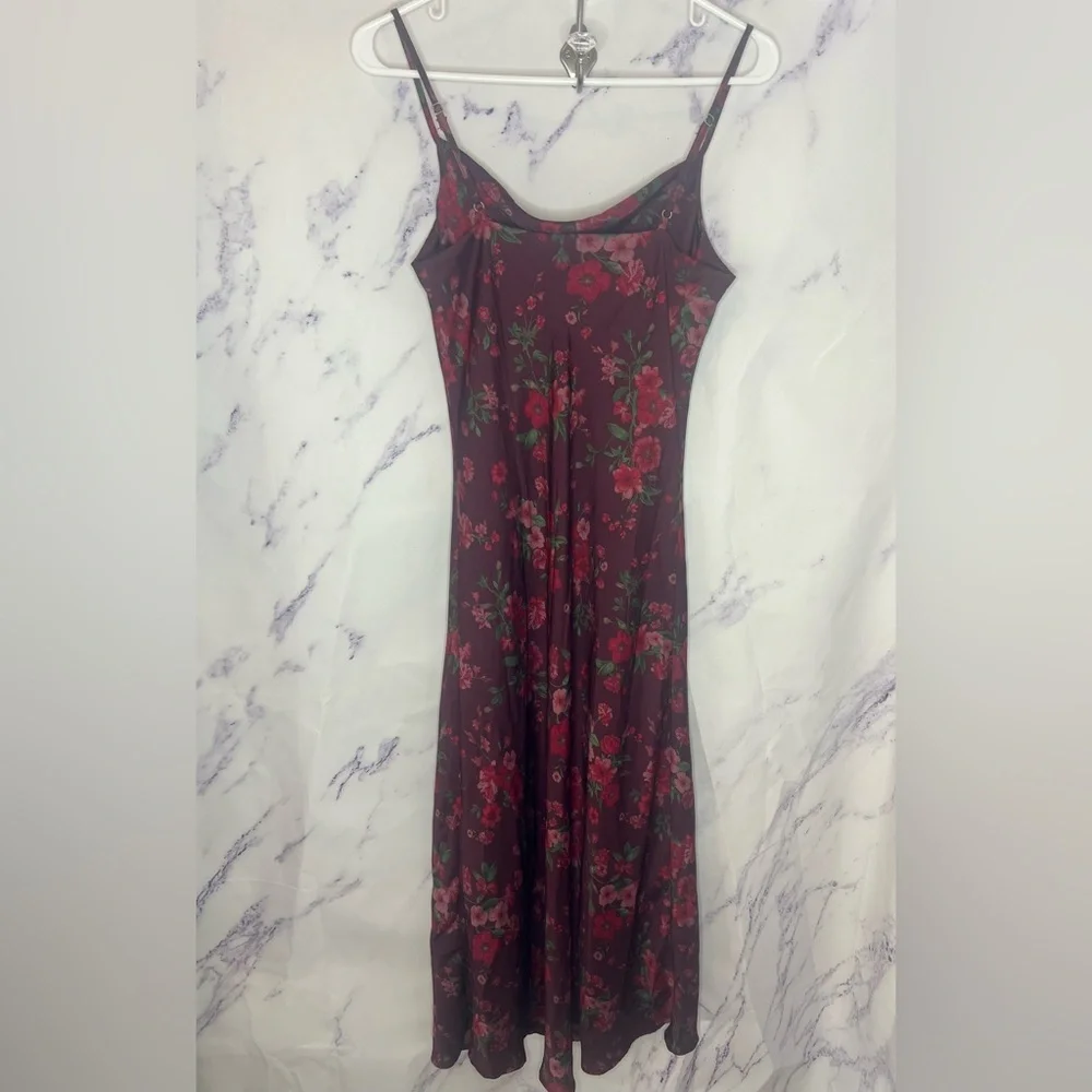 Altar'd State Burgundy Floral Slip Dress Sz S - Picture 4 of 4